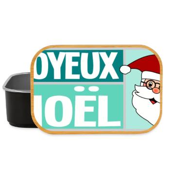 PÈRE NOËL. NOËL. JOYEUX NOËL. MERRY CHRISTMAS - Boîte à goûter - noir - Devant