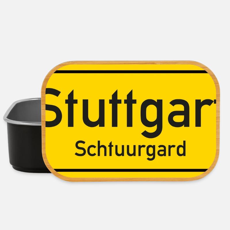 Stuttgart place name sign Germany - Lunch Box - black