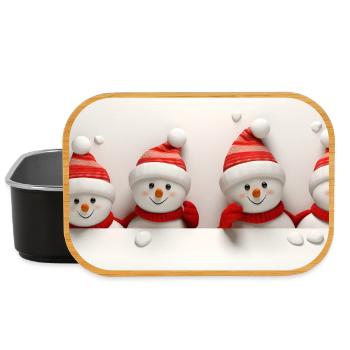 Niedlicher Weihnachtsschneemann - Lunch Box - Schwarz - Vorne
