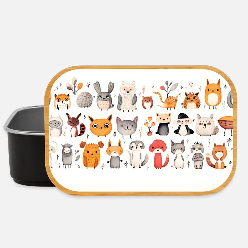 Mignons petits animaux - Boîte à goûter - noir