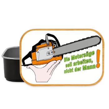Motorsäge Spruch Arbeit der Säge - Lunch Box - Schwarz - Vorne