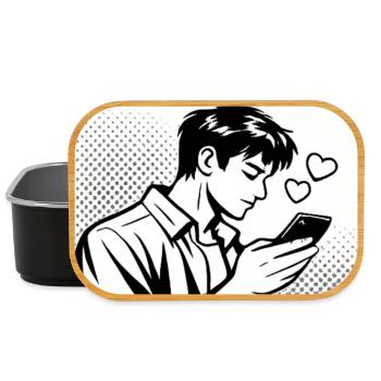 Homme amoureux - Boîte à goûter - noir - Devant