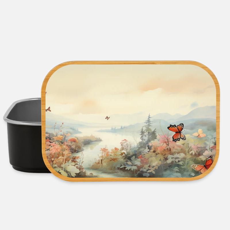 Landscape with Butterfly - Lunch Box - black