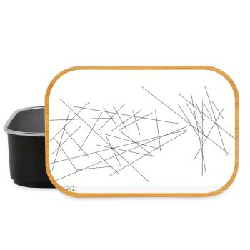 Abstraction de droite dentelée - Boîte à goûter - noir - Devant