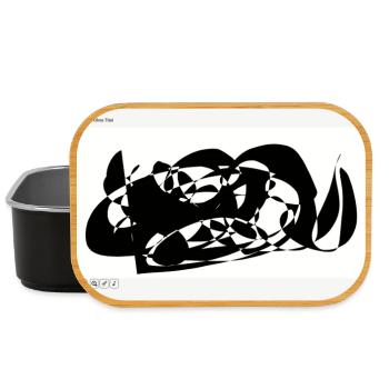 Schwarze Abstraktion Linienflug - Lunch Box - Schwarz - Vorne