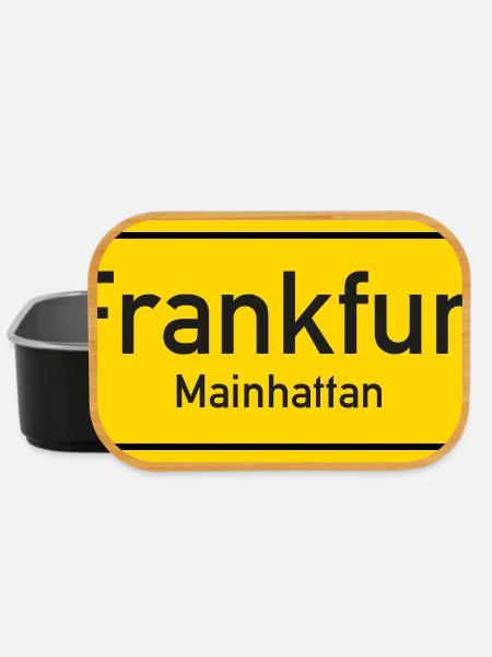 Frankfurter Ortsschild Deutschland - Lunch Box - Schwarz