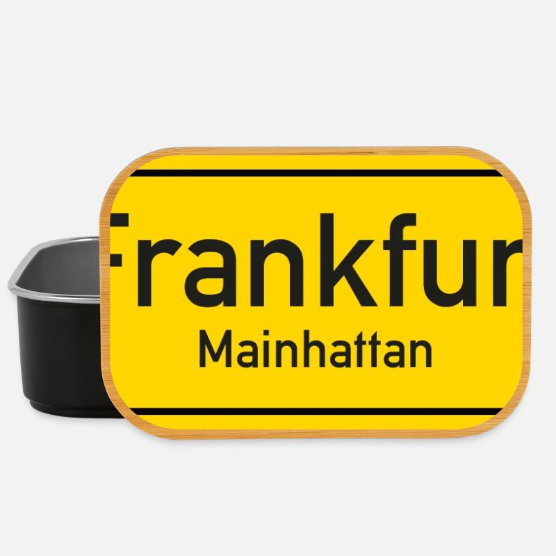 Frankfurter Ortsschild Deutschland - Lunch Box - Schwarz