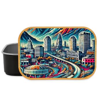 Monterrey Mexiko Stadt Reise Design - Lunch Box - Schwarz - Vorne