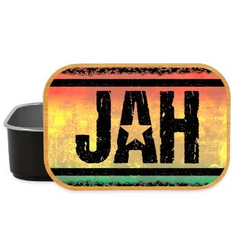 Jah Star dans le style Reggae Vintage - Boîte à goûter - noir - Devant