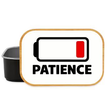 PATIENCE Battery Icon with Font - Lunch Box - black - Front