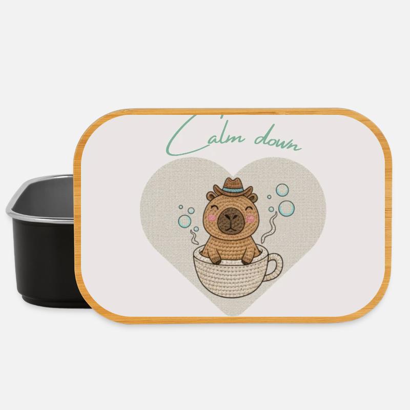 Hamster chillt in Teetasse - Lunch Box - Schwarz