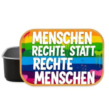 Human Rights Instead of Right-Wing People Statement - Lunch Box - black - Front