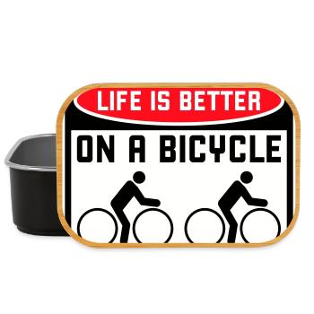 Life is better on a bicycle Cycling Saying Sport - Lunch Box - black - Front