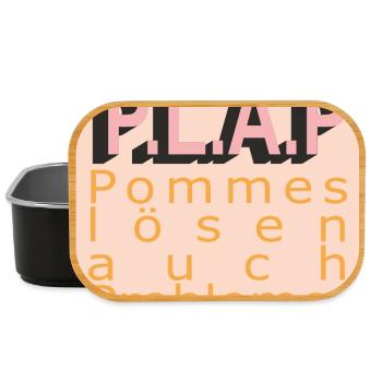 PLAP Pommes Probleme Typo - Lunch Box - Schwarz - Vorne