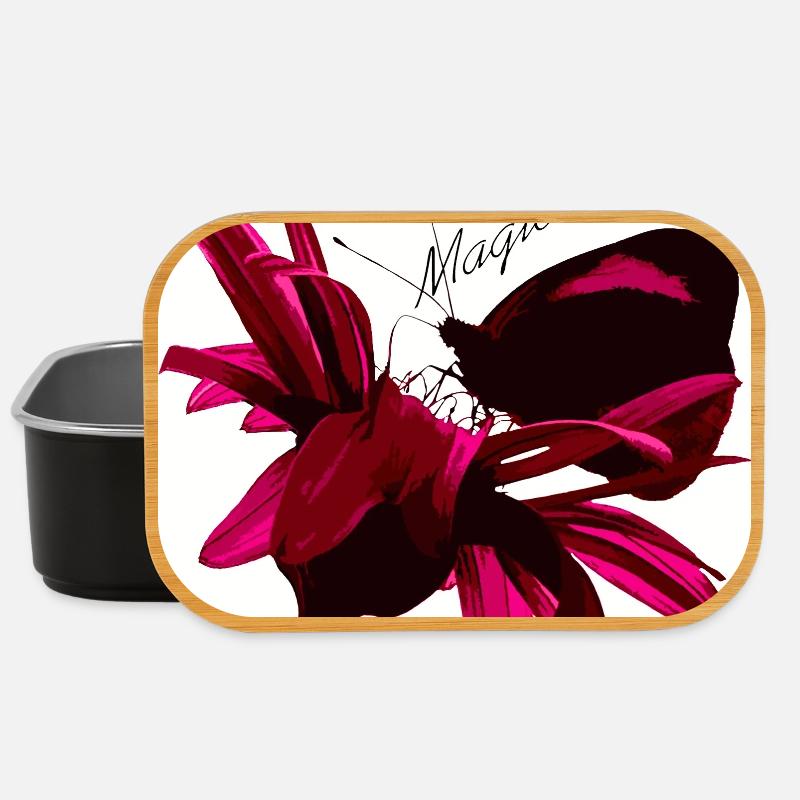 Magischer Schmetterling rot - Lunch Box - Schwarz
