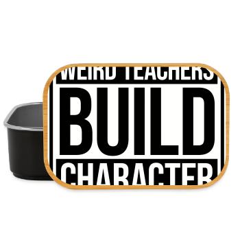 Weird Teachers Build Character Funny Teacher Logo - Lunch Box - black - Front