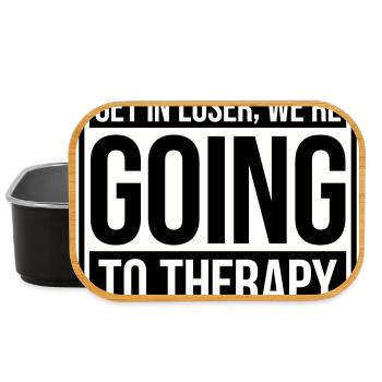 Get In Loser We're Going To Therapy Therapie Logo - Lunch Box - black - Front