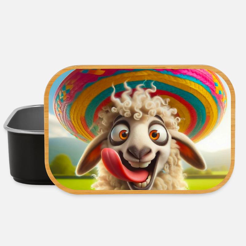 Schaf mit Sombrero - Lunch Box - Schwarz