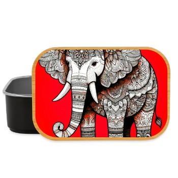 éléphant - Boîte à goûter - noir - Devant
