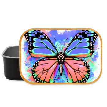 butterfly - Lunch Box - black - Front