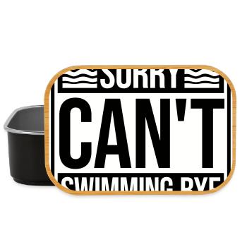 Sorry Can't Swimming Bye Schwimmer Ausrede Humor - Lunch Box - Schwarz - Vorne