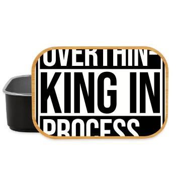 Overthinking In Process Funny Brooding Saying Logo - Lunch Box - black - Front