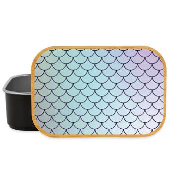 Aquarellierte Fischschuppen Muster - Lunch Box - Schwarz - Vorne