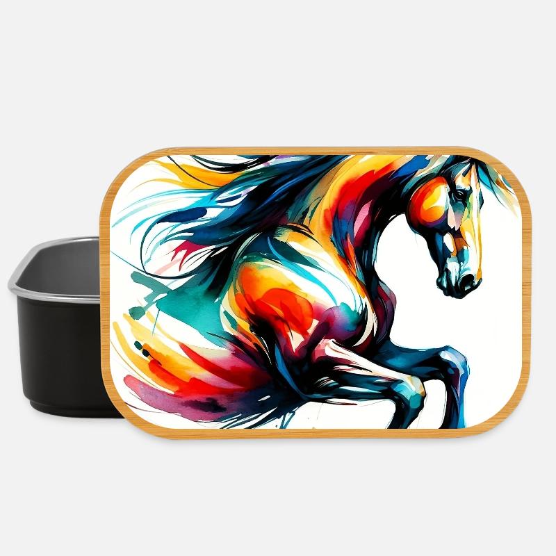 Pferd - Lunch Box - Schwarz