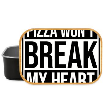 La pizza ne me brisera pas le cœur La nourriture aime l’humour - Boîte à goûter - noir - Devant