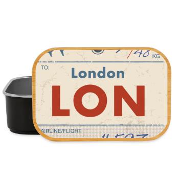 London LON Vintage Airline Tag - Lunch Box - Schwarz - Vorne