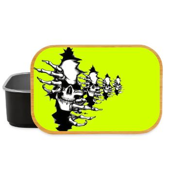 Collier squelette jaune fluo - Boîte à goûter - noir - Devant