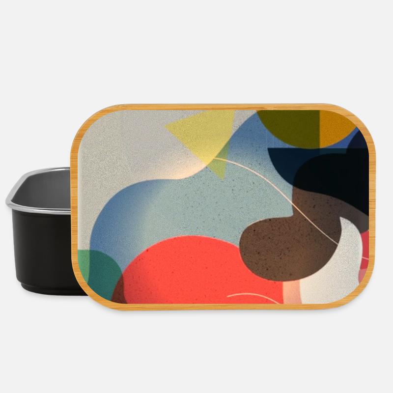 Abstract Color Shapes Composition - Lunch Box - black