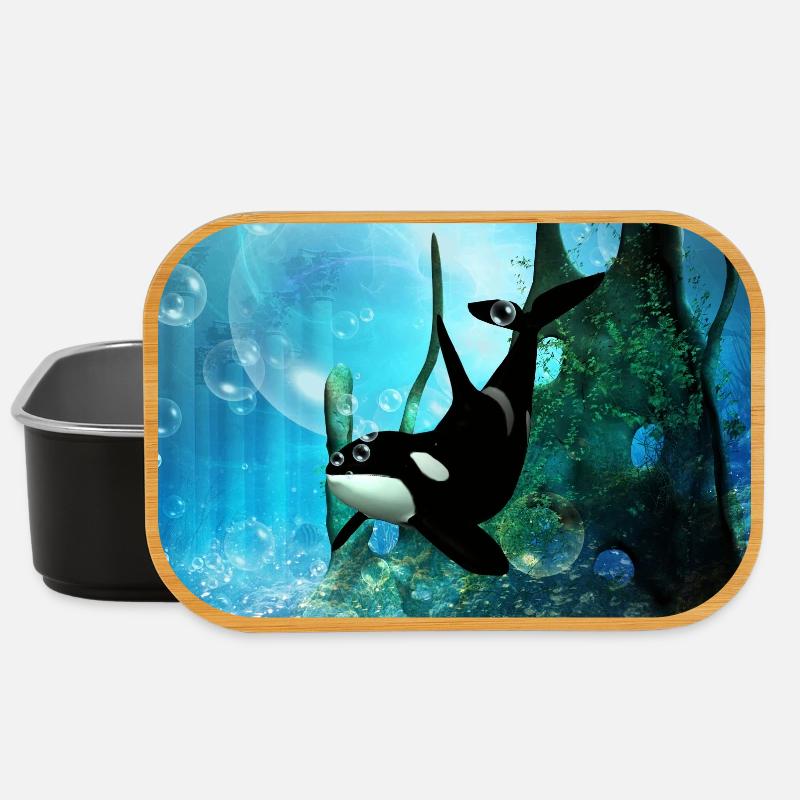 Wunderbarer Orca im tiefen Ozean - Lunch Box - Schwarz