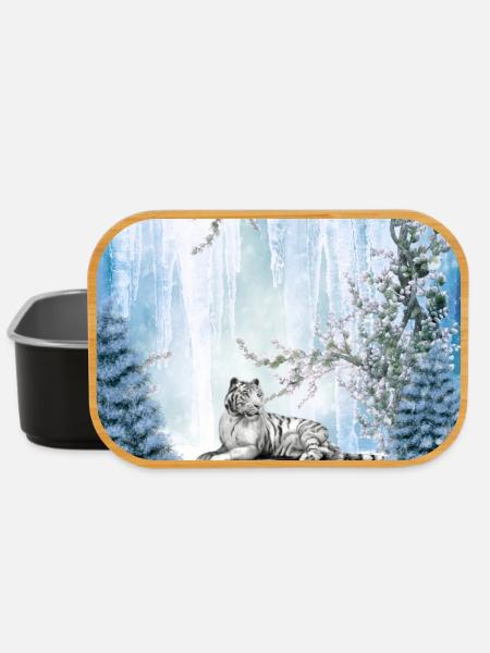 Schneetiger in einer Winterlandschaft - Lunch Box - Schwarz