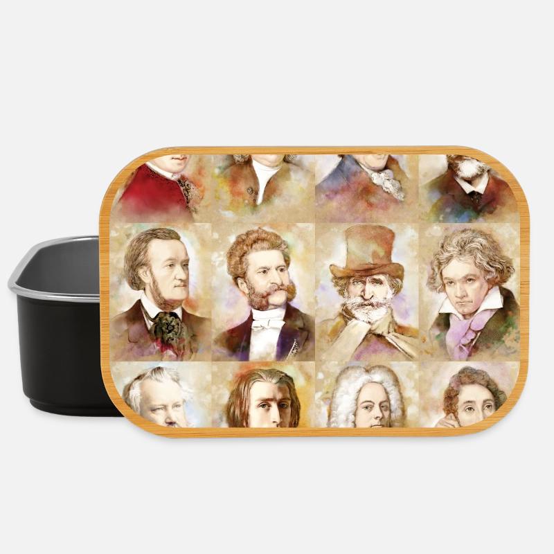12 compositeurs : Mozart, Bach, Beethoven et plus - Boîte à goûter - noir
