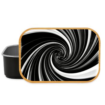 Black and white vortex - Lunch Box - black - Front