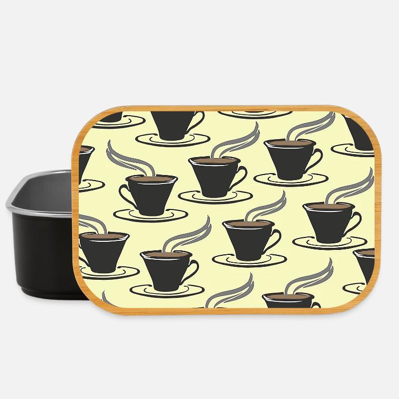 tolle küchenmuster, kaffeetassenmuster - Lunch Box - Schwarz