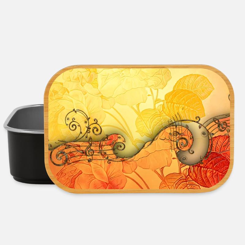 Elegante Rosen mit Noten - Lunch Box - Schwarz