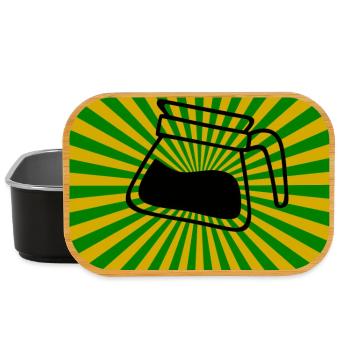 Sunburst Coffee green yellow-Sonnenaufgang Kaffee - Lunch Box - Schwarz - Vorne