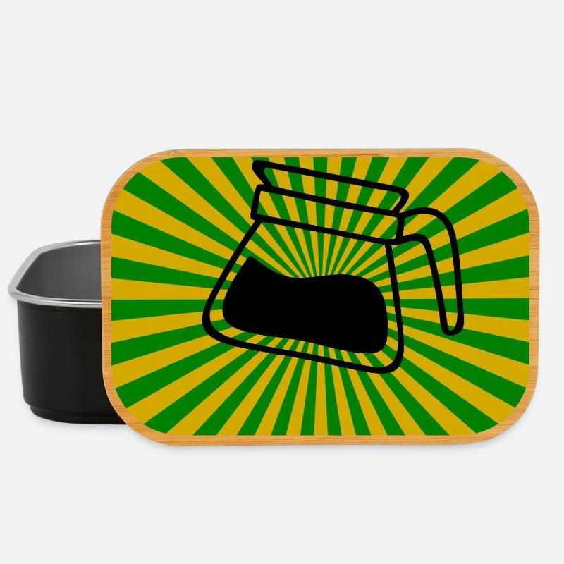 Sunburst Coffee vert jaune-Sunrise Café - Boîte à goûter - noir