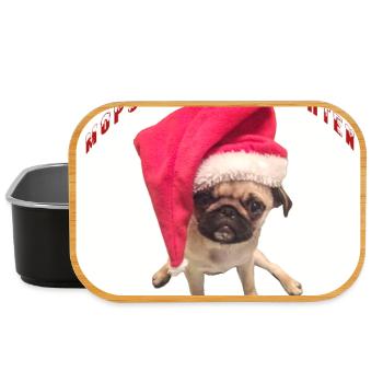 Weihnachtshund mit Hausschmuck - Lunch Box - Schwarz - Vorne