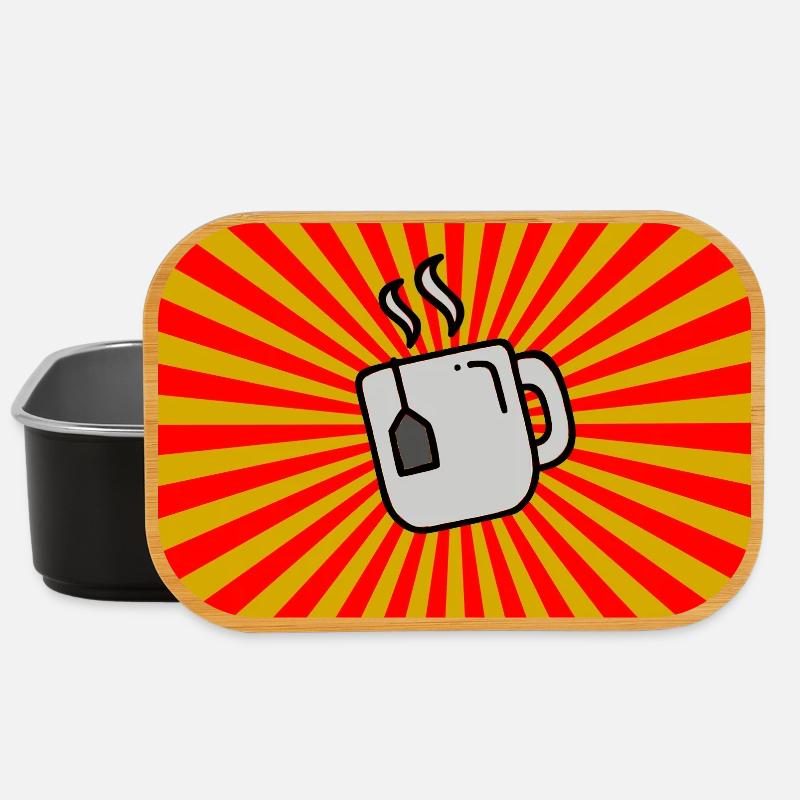 Sunburst Tea rouge jaune-Sunrise Teacup - Boîte à goûter - noir