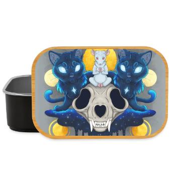 Nezumi Sensei : Zen Ninja Mouse and Cats - Poster - Lunch Box - black - Front