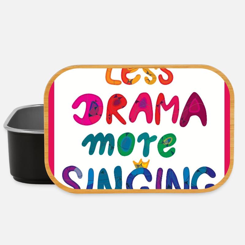 Less drama, more singing! Poster - Regenbogen - Lunch Box - Schwarz