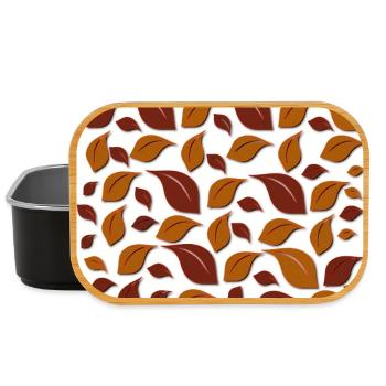 grafik blätter, blattmuster, Herbst print - Lunch Box - Schwarz - Vorne