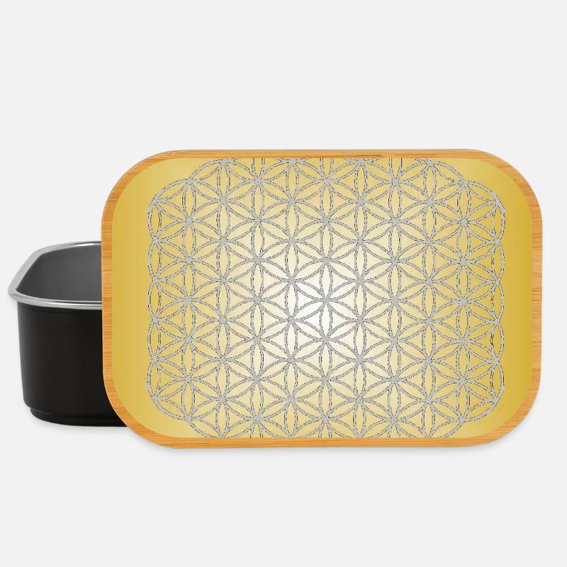 Blume des Lebens silber - 5. Dimension - Lunch Box - Schwarz