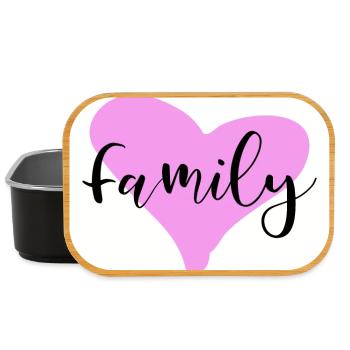 Family Poster with Heart - Lunch Box - black - Front