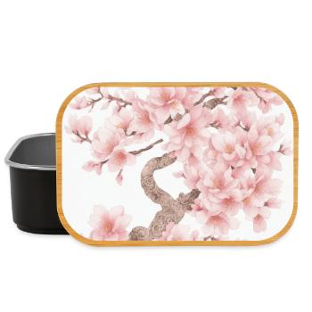 Japanese cherry tree blossoms - Lunch Box - black - Front