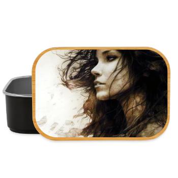 Portrait Woman 01 - Lunch Box - black - Front
