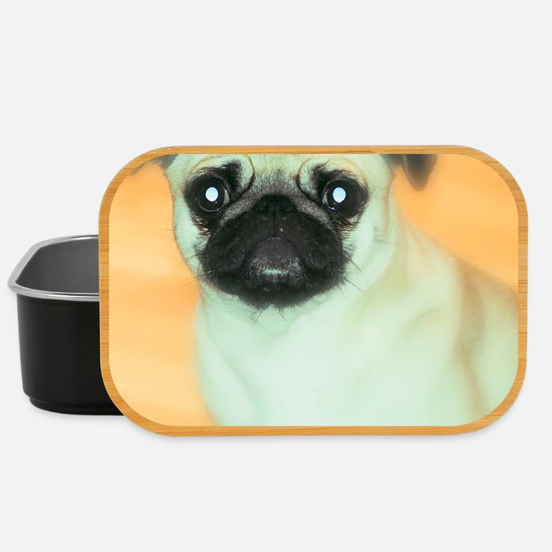 Niedlicher Mops mit großen Augen - Lunch Box - Schwarz